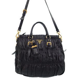 Prada Nappa Gaufre Tote Bag black leather